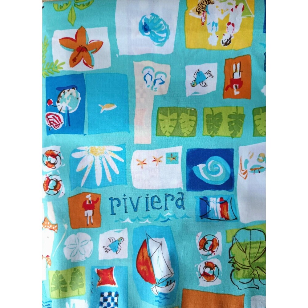 Vintage Hamil Group DES Fabric Riviera Vacation Summer Sailboats 1 Yard 26809